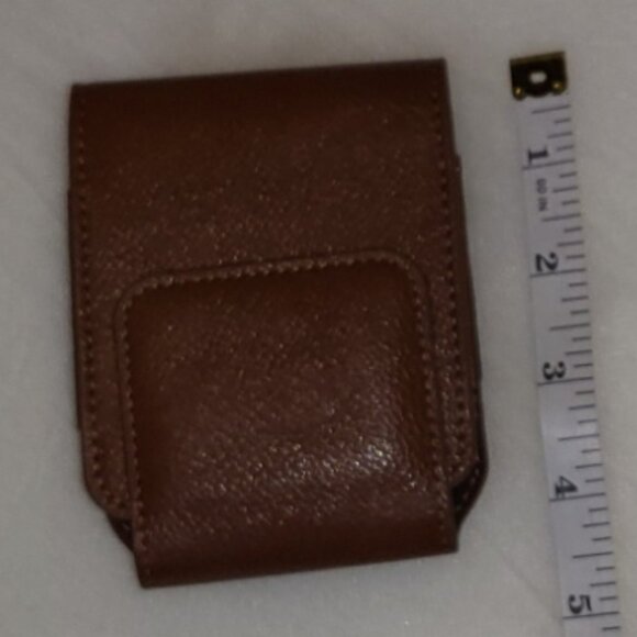 Brown Magnetic Clip-on Leather Bag Case Belt Clip Holder Holster Wallet - Picture 4 of 5